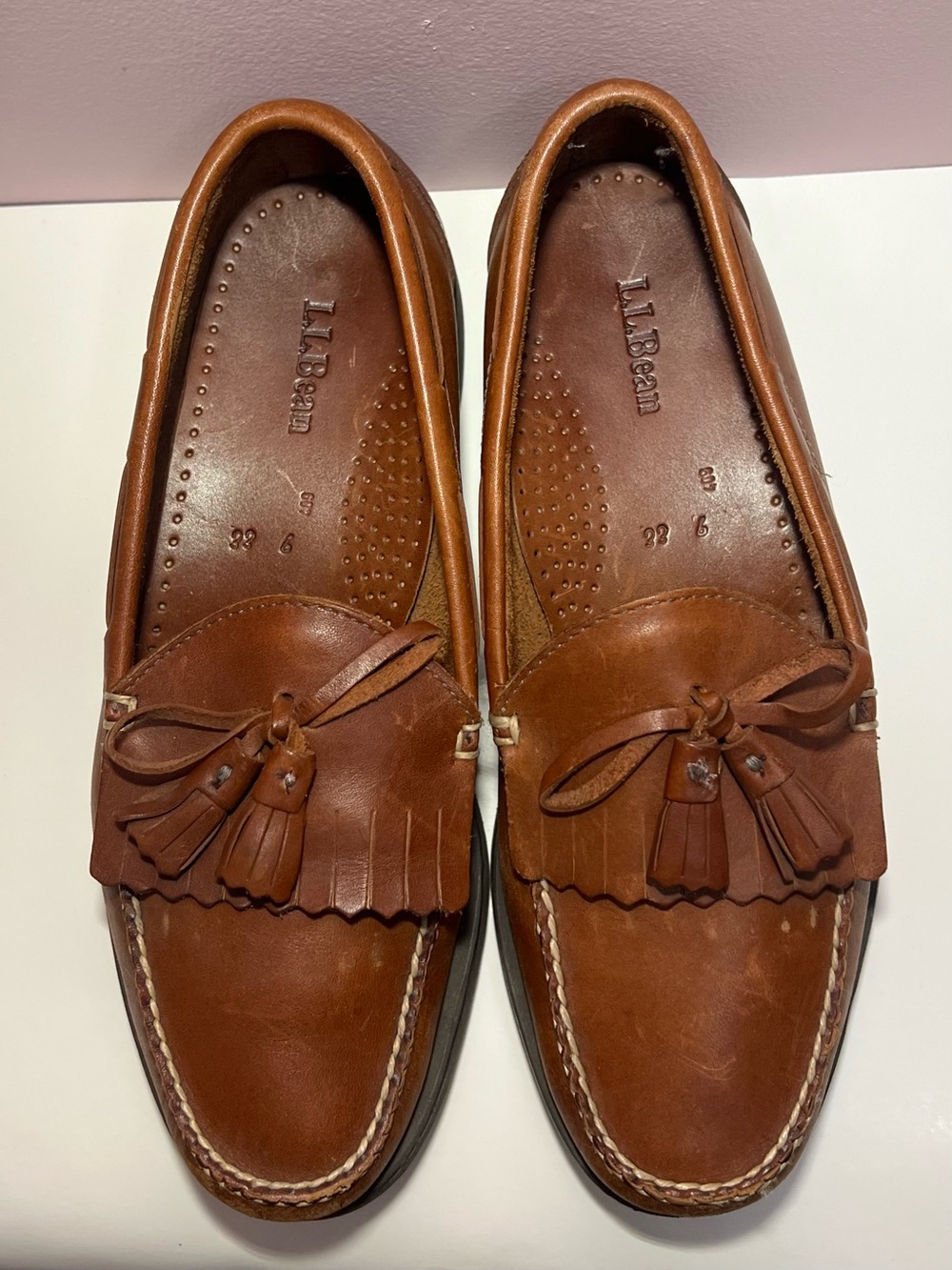 L.L. Bean Men’s 9 EE Wide Brown Leather Kiltie Tassel Loafers